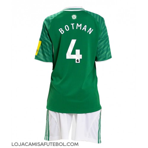 Camisa de Futebol Newcastle United Sven Botman #4 Equipamento Secundário Infantil 2025-26 Manga Curta (+ Calças curtas)